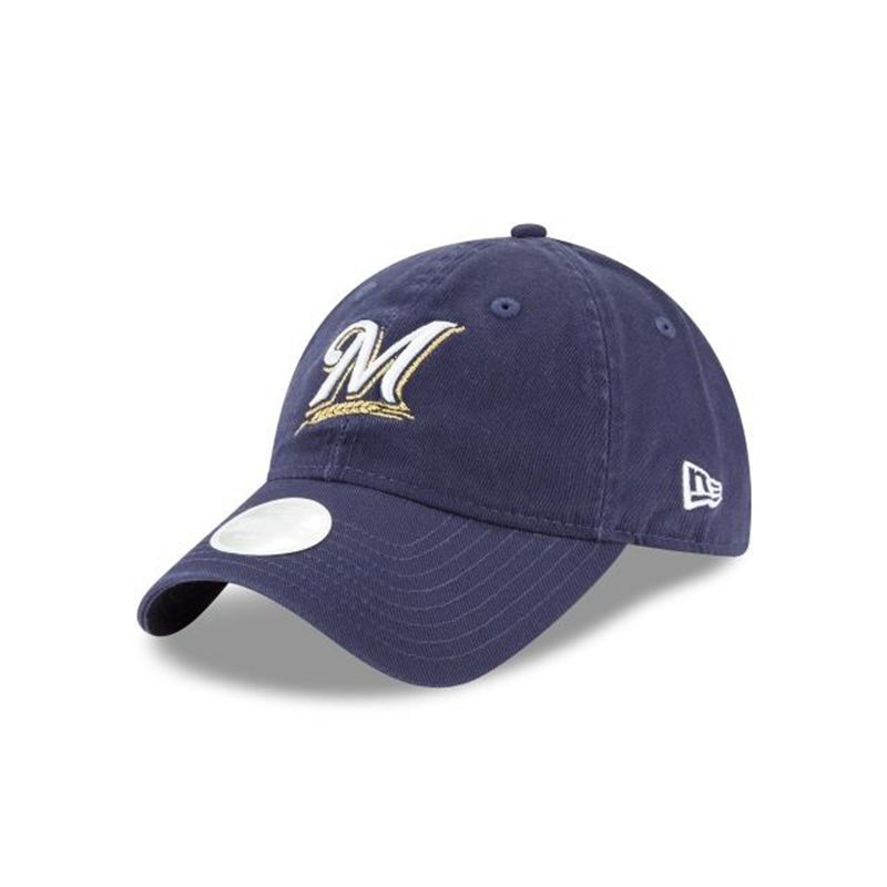 MLB Milwaukee Brewers Womens Essential 9Twenty Adjustable (RMM7922) - Blue New Era Caps